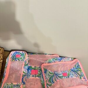 Lilly Pulitzer Pink Floral Travel Bag Set